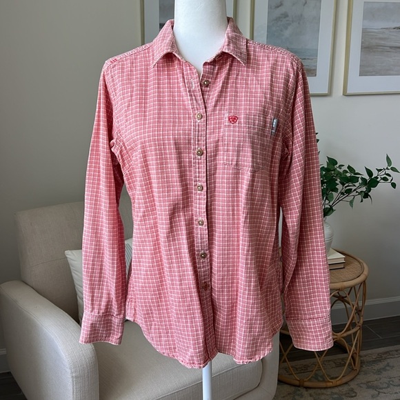 Ariat FR Basin Work Shirt Fire Resistant Long Sleeve Plaid Button Down Large - Picture 5 of 15